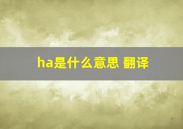 ha是什么意思 翻译